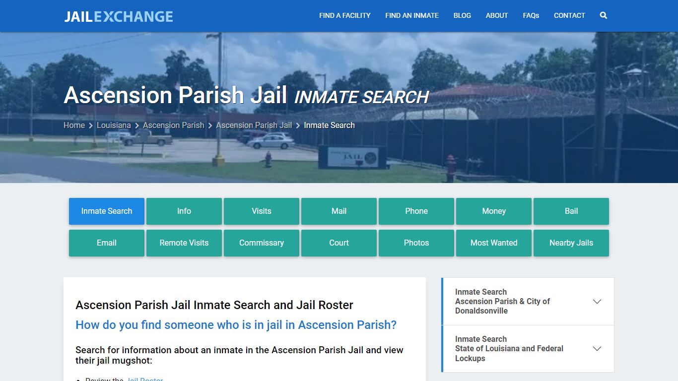 Inmate Search: Roster & Mugshots - Ascension Parish Jail, LA